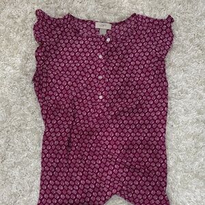 LOFT Women's Magenta Patterned Blouse
